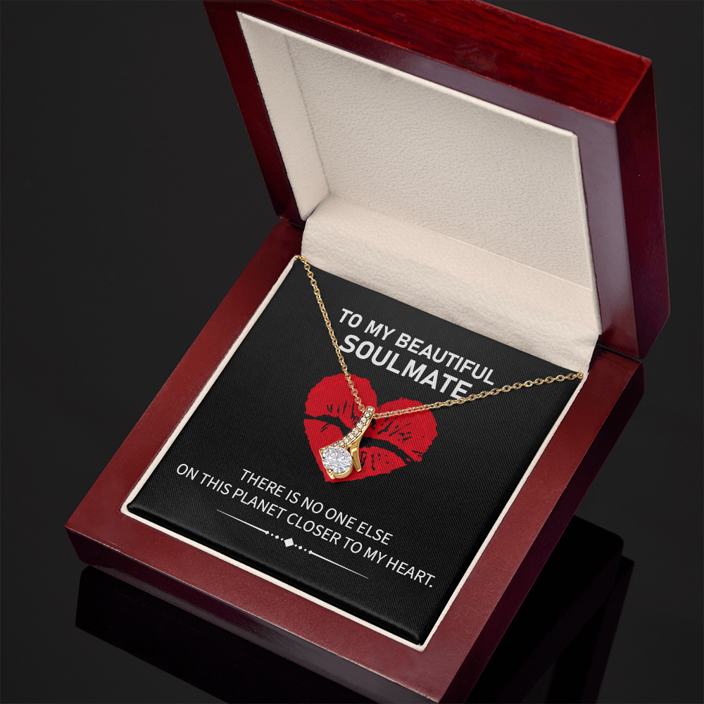 Soulmate Necklace Gift with Heartfelt Message Card
