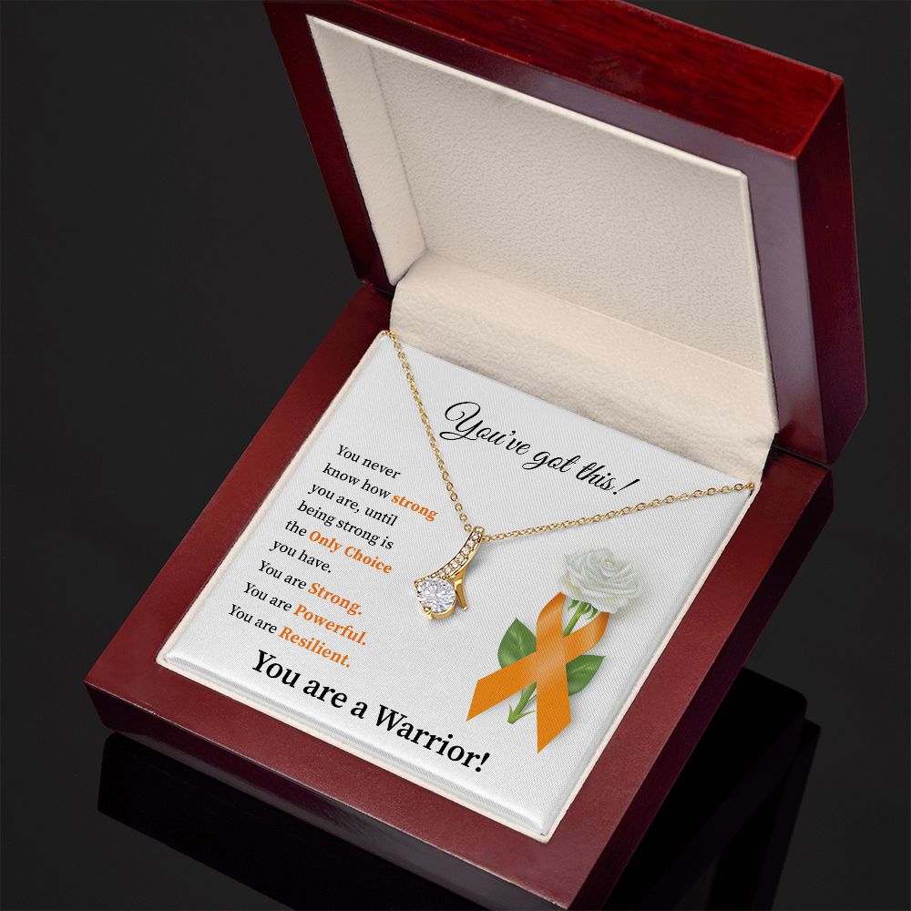 You’ve Got This Orange Ribbon Necklace Warrior Strength Gift for Her