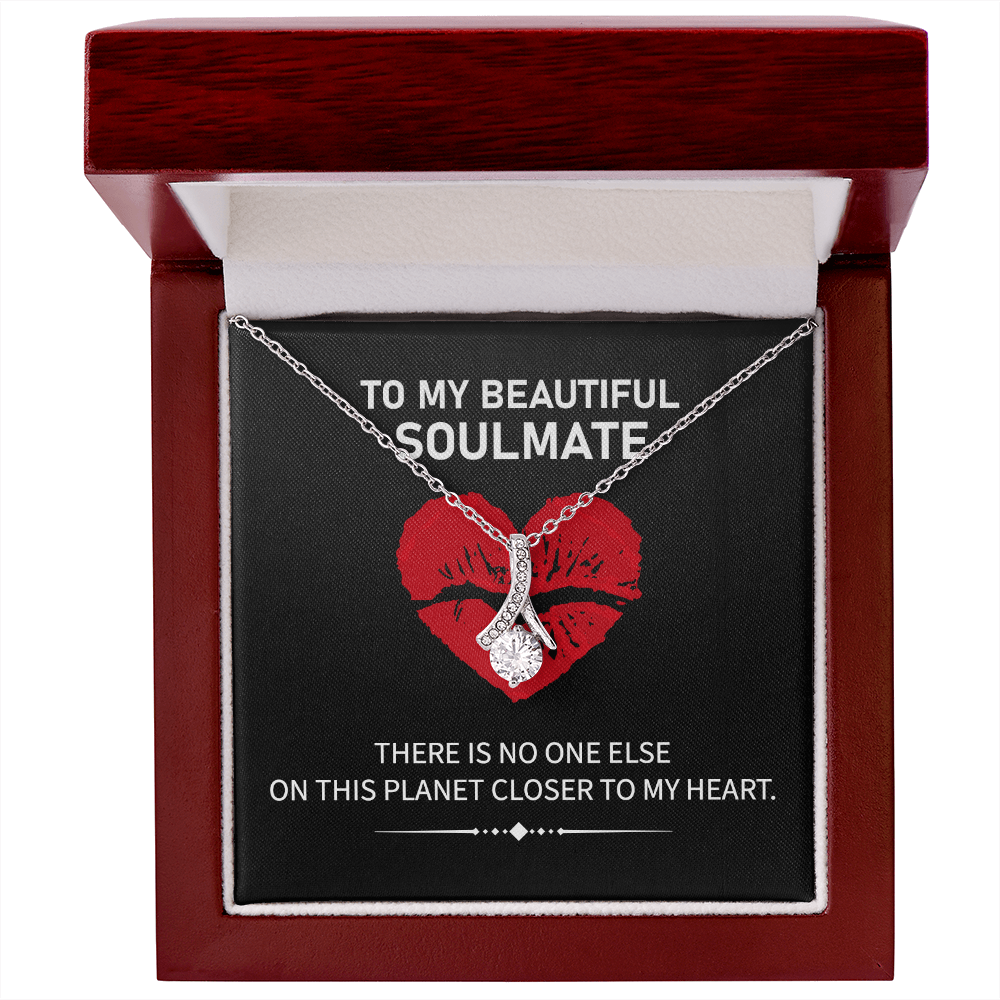 Soulmate Necklace Gift with Heartfelt Message Card