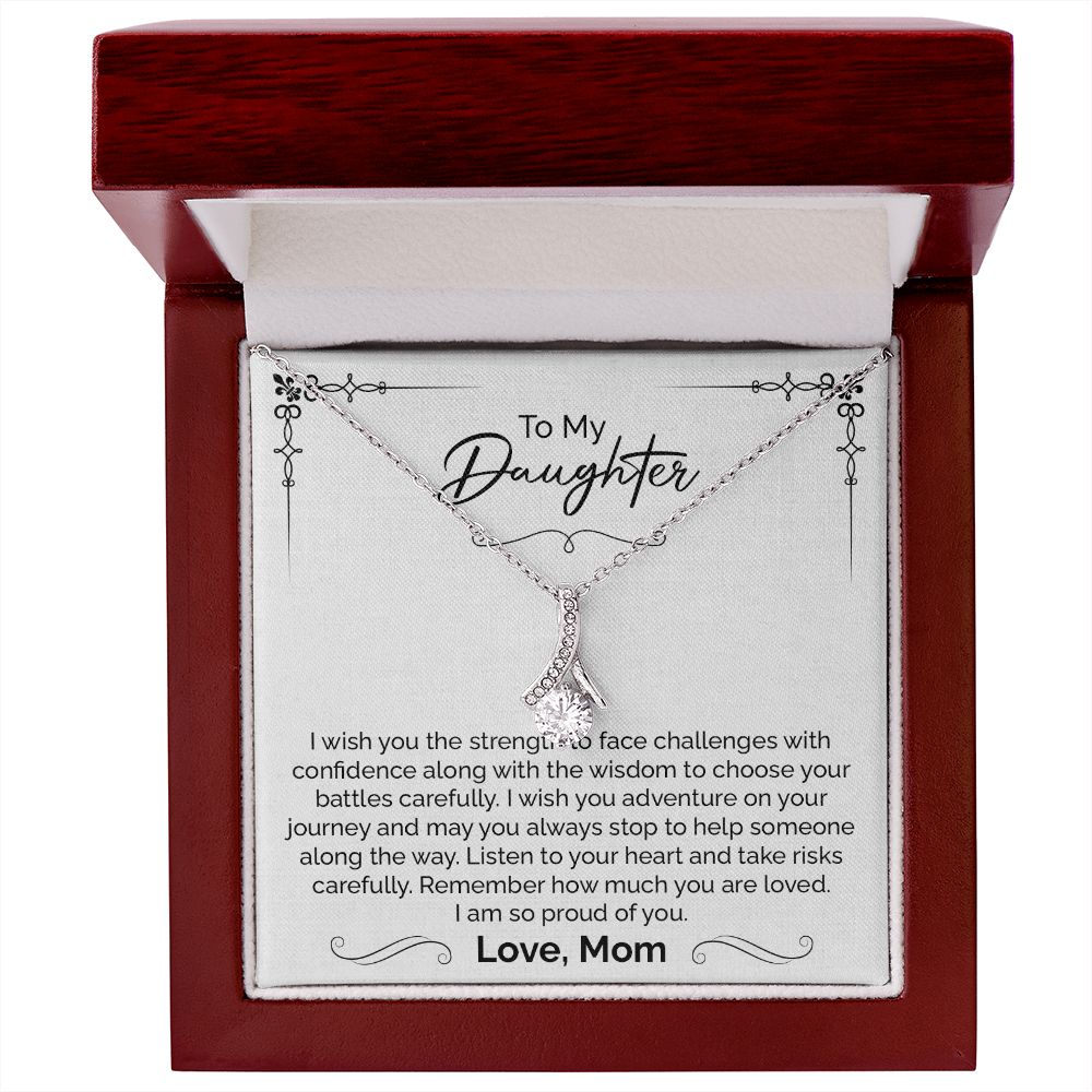 Daughter Gift Necklace from Mom with Love Note
