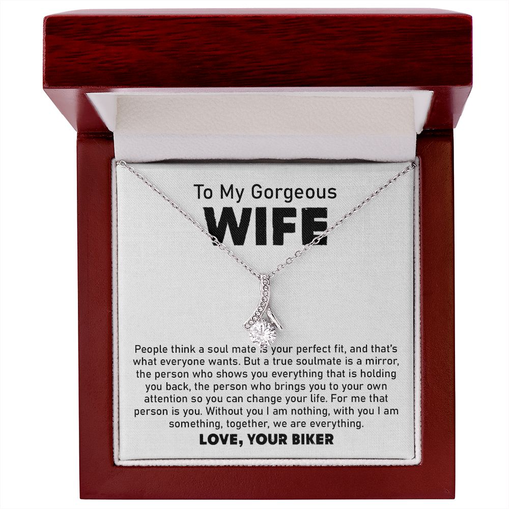 Wife Necklace Gift from Biker Husband With Love Card