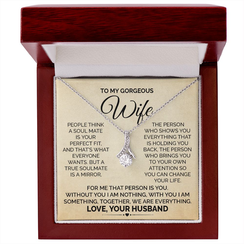 Wife Soulmate Necklace from Husband With Message Card
