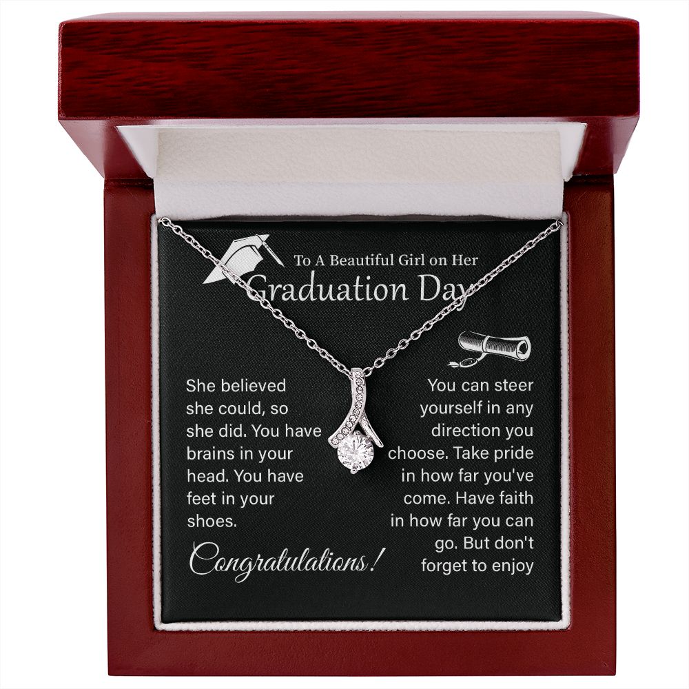 Graduation Necklace Gift For Girl With Encouragement Card
