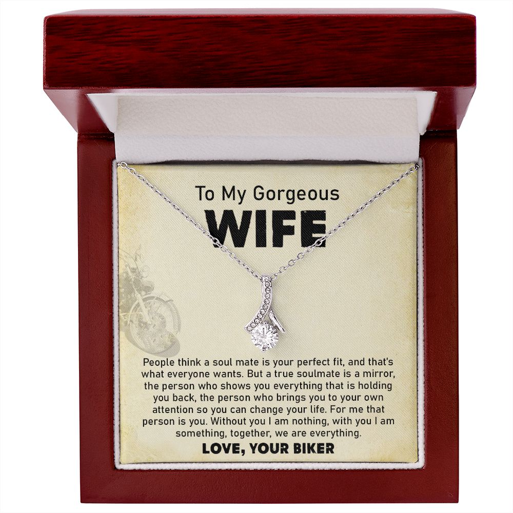 Wife Necklace Gift From Biker Husband With Message Card
