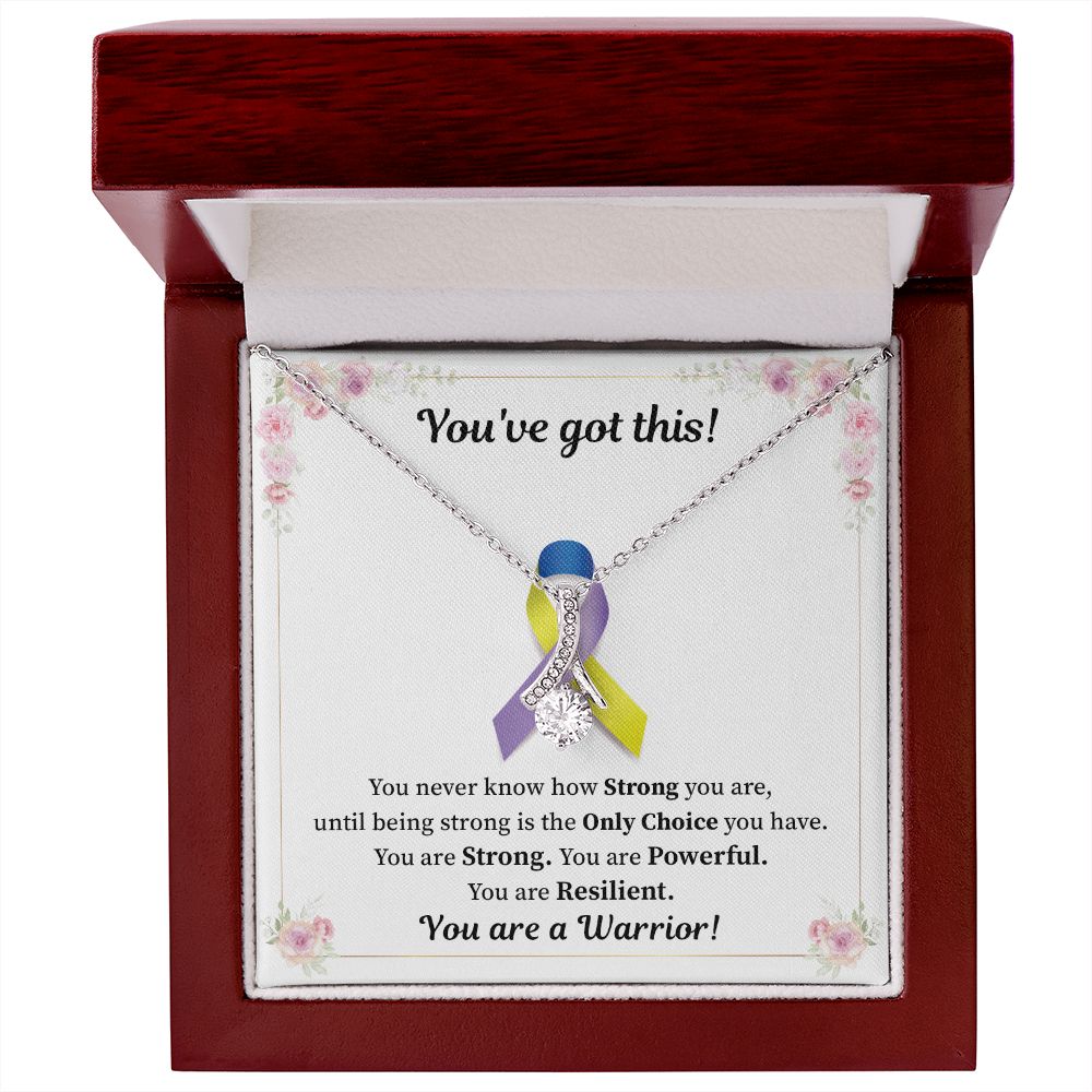 Bladder Cancer - Blue Yellow Purple Ribbon Awareness