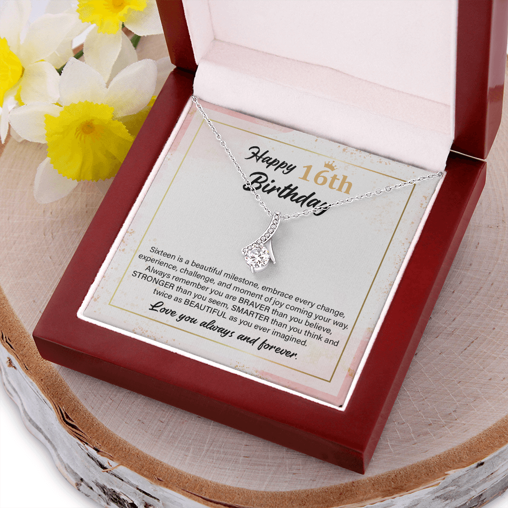 16th Birthday Necklace Gift with Meaningful Message