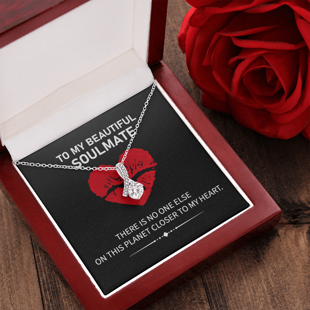 Soulmate Necklace Gift with Heartfelt Message Card