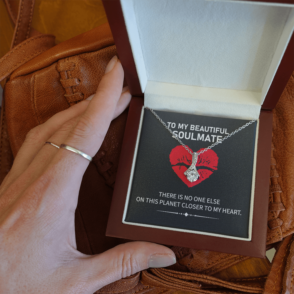 Soulmate Necklace Gift with Heartfelt Message Card
