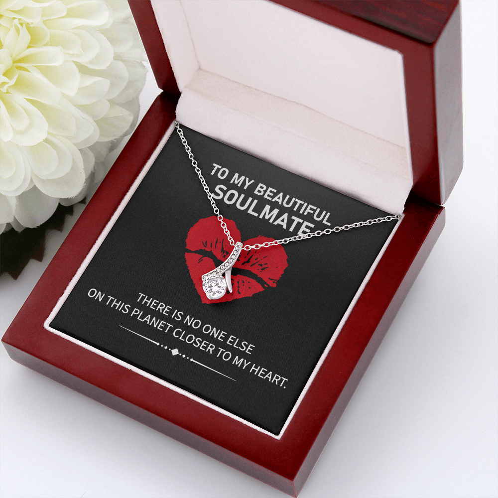 Soulmate Necklace Gift with Heartfelt Message Card
