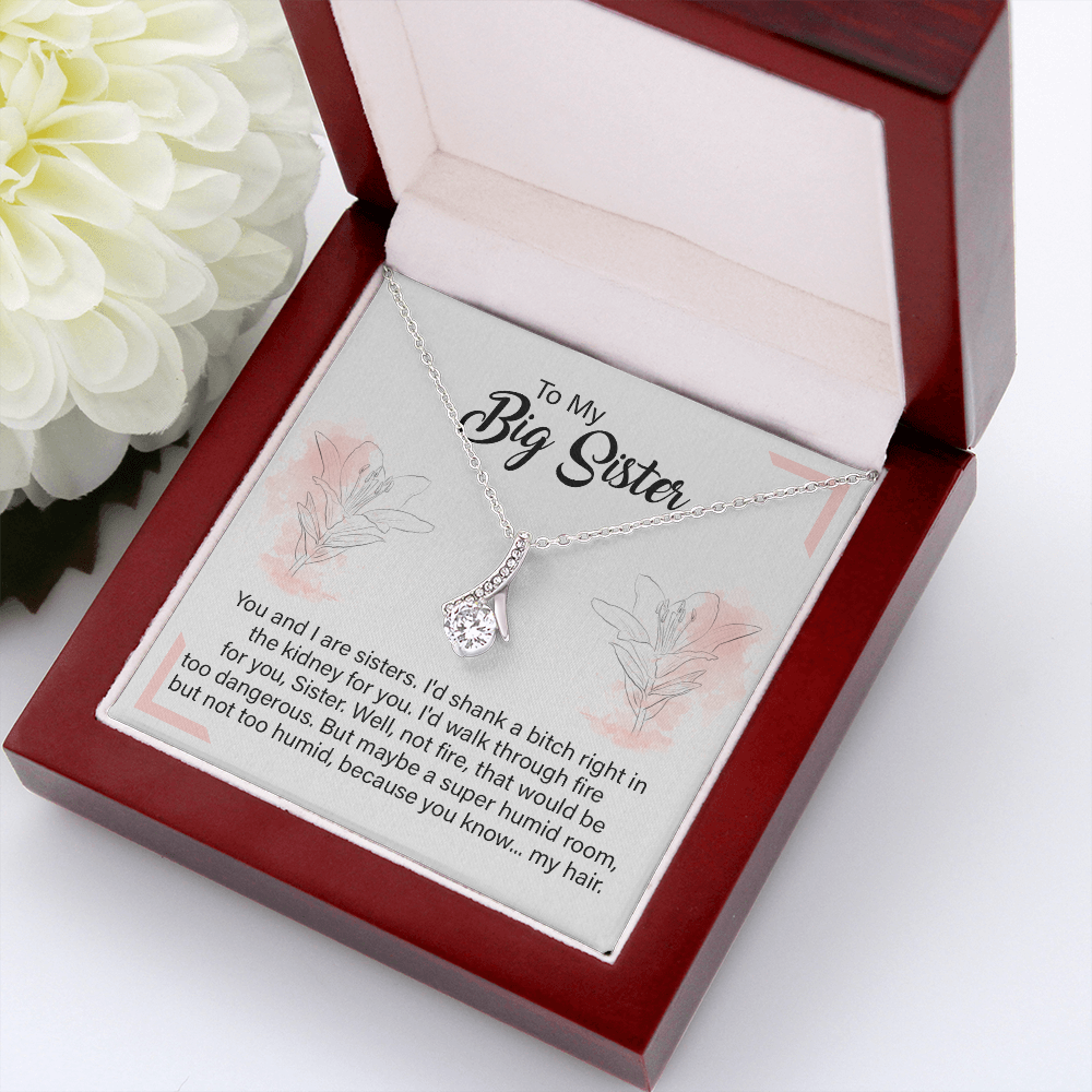 Big Sister Necklace Gift with Hilarious Quote Card