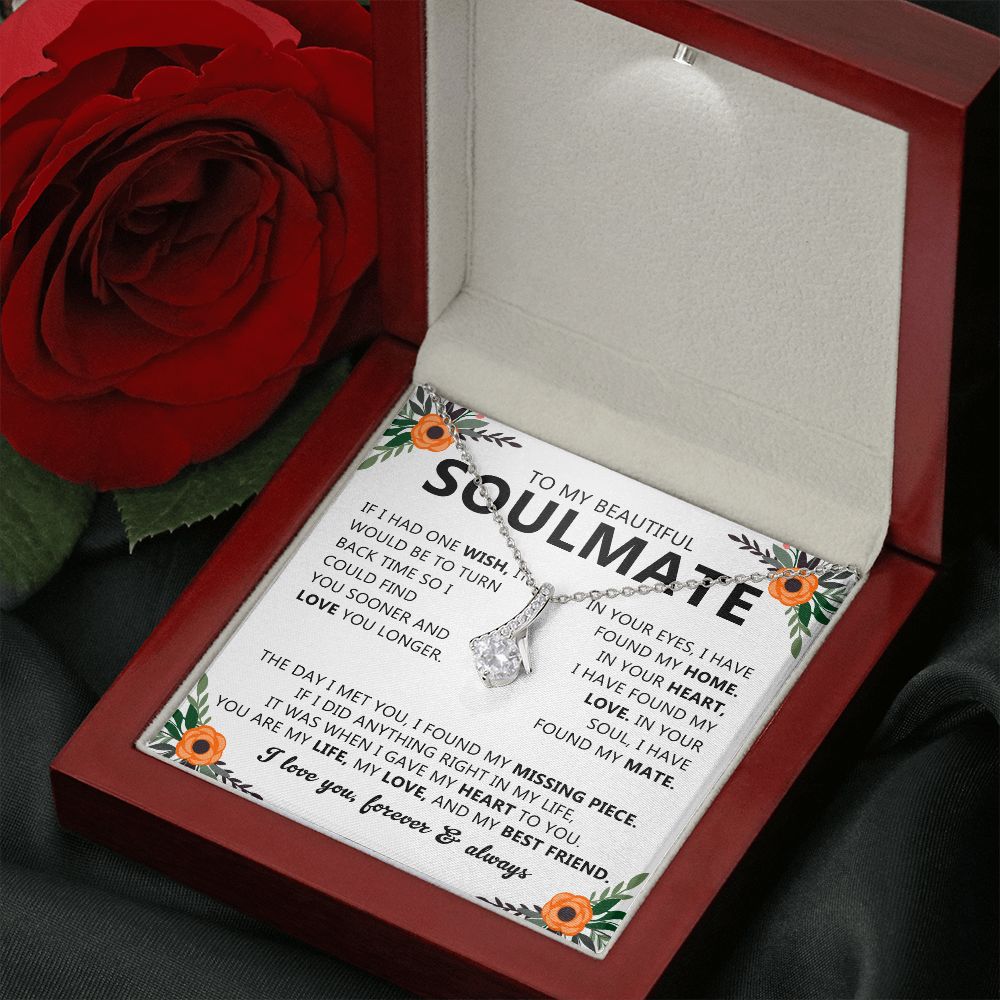 Soulmate Drop Pendant Necklace with Love Card