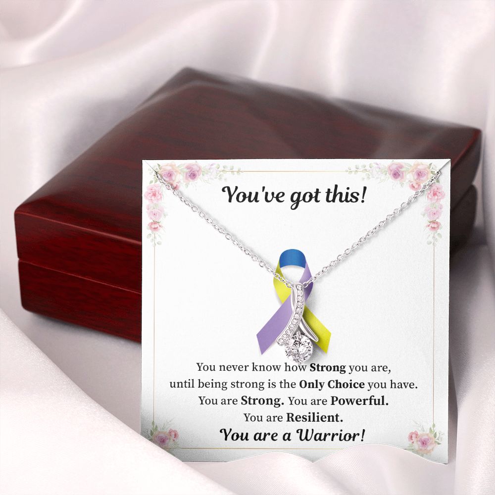 Bladder Cancer - Blue Yellow Purple Ribbon Awareness