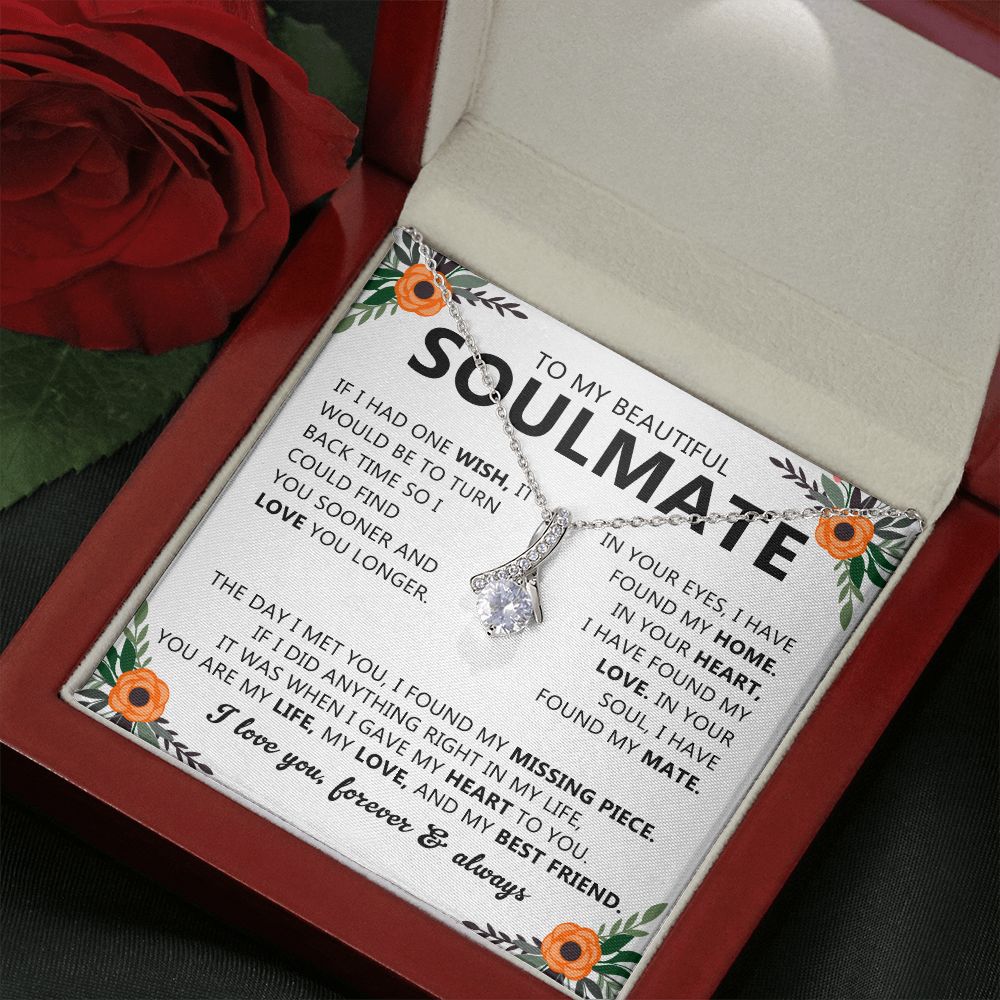 Soulmate Drop Pendant Necklace with Love Card