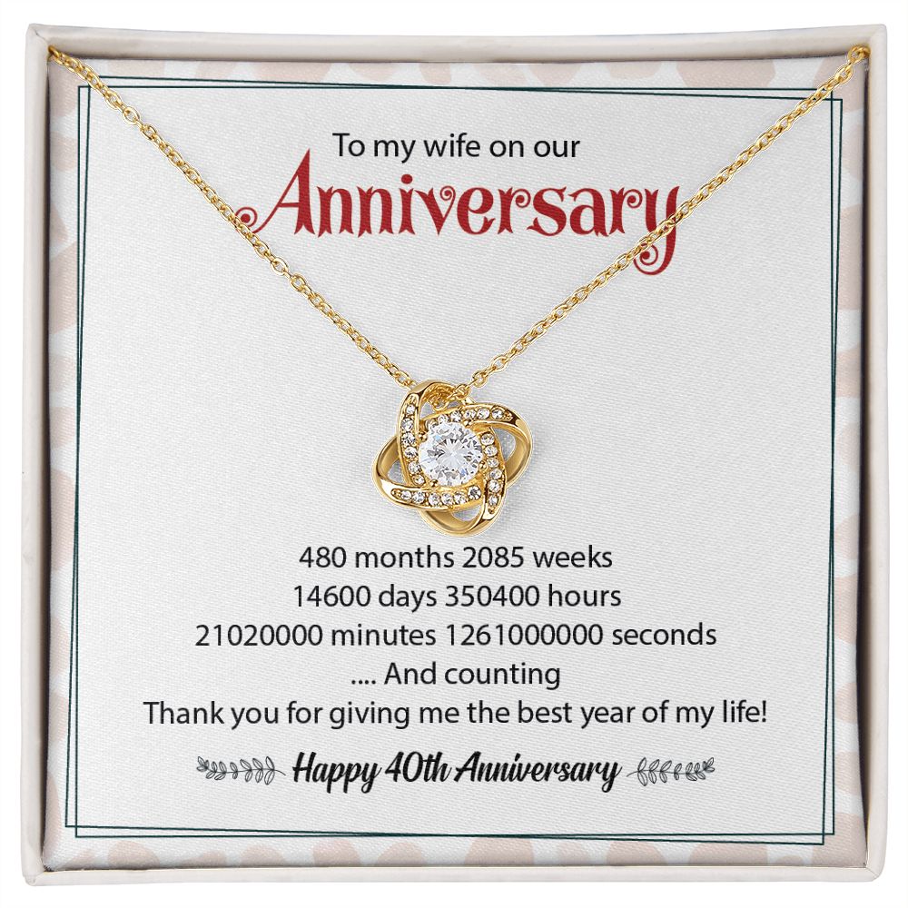 To My Wife On Our Happy 40th Anniversary Thank You For Give Me The Best Year Of My Life
