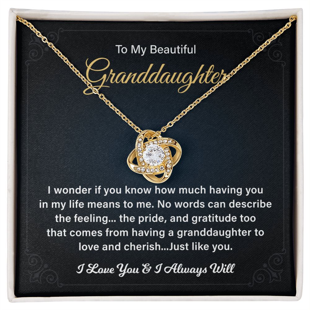To My Beautiful Granddaughter I Wonder If You Know How Much Having You In My Life Means To me