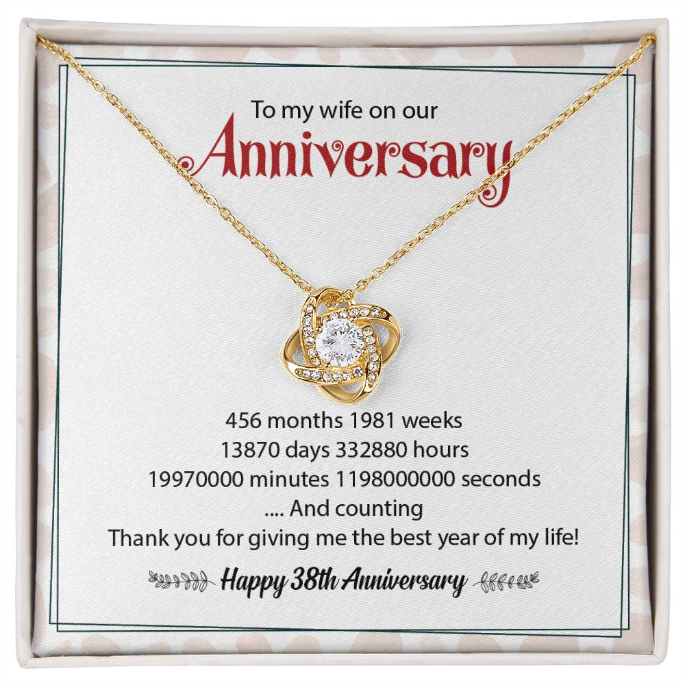 To My Wife On Our Happy 38th Anniversary Thank You For Give Me The Best Year Of My Life