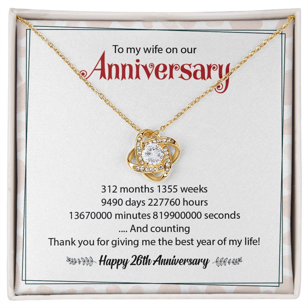 To My Wife On Our Happy 26th Anniversary Thank You For Give Me The Best Year Of My Life