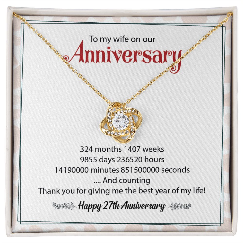 To My Wife On Our Happy 27th Anniversary Thank You For Give Me The Best Year Of My Life