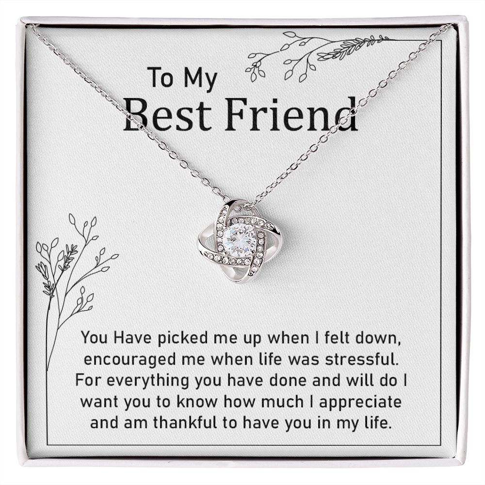 Best Friend Necklace Gift with Thank You Note
