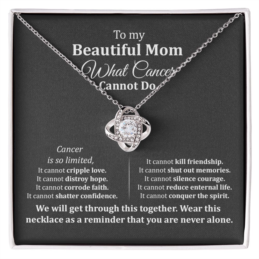 Mom Cancer Support Necklace with Gift Message