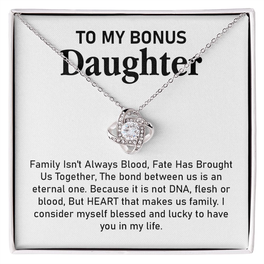 Bonus Daughter Necklace Gift with Family Message