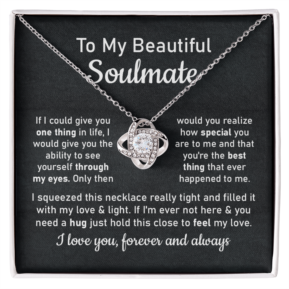 Soulmate Necklace Gift for Her with Message Card