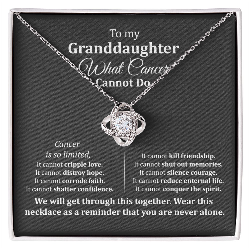 Granddaughter Cancer Support Necklace Gift Box