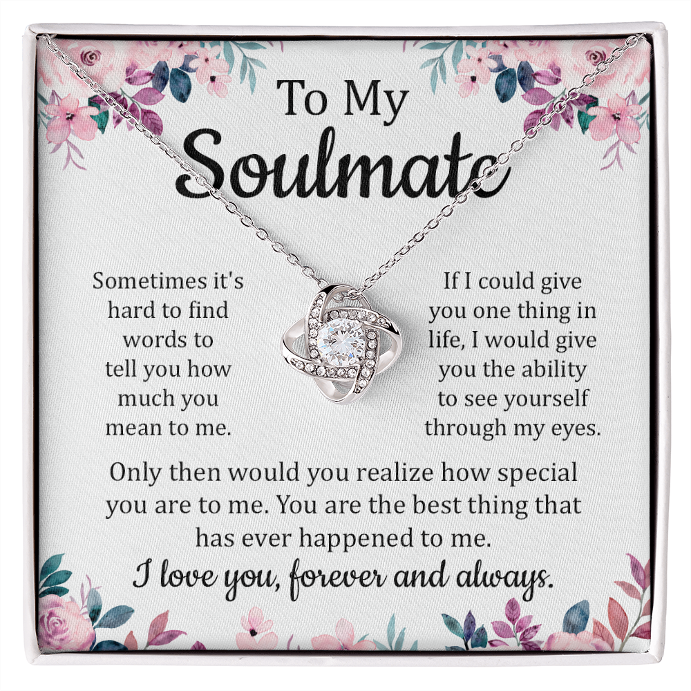 Soulmate Necklace Gift with Loving Message Card