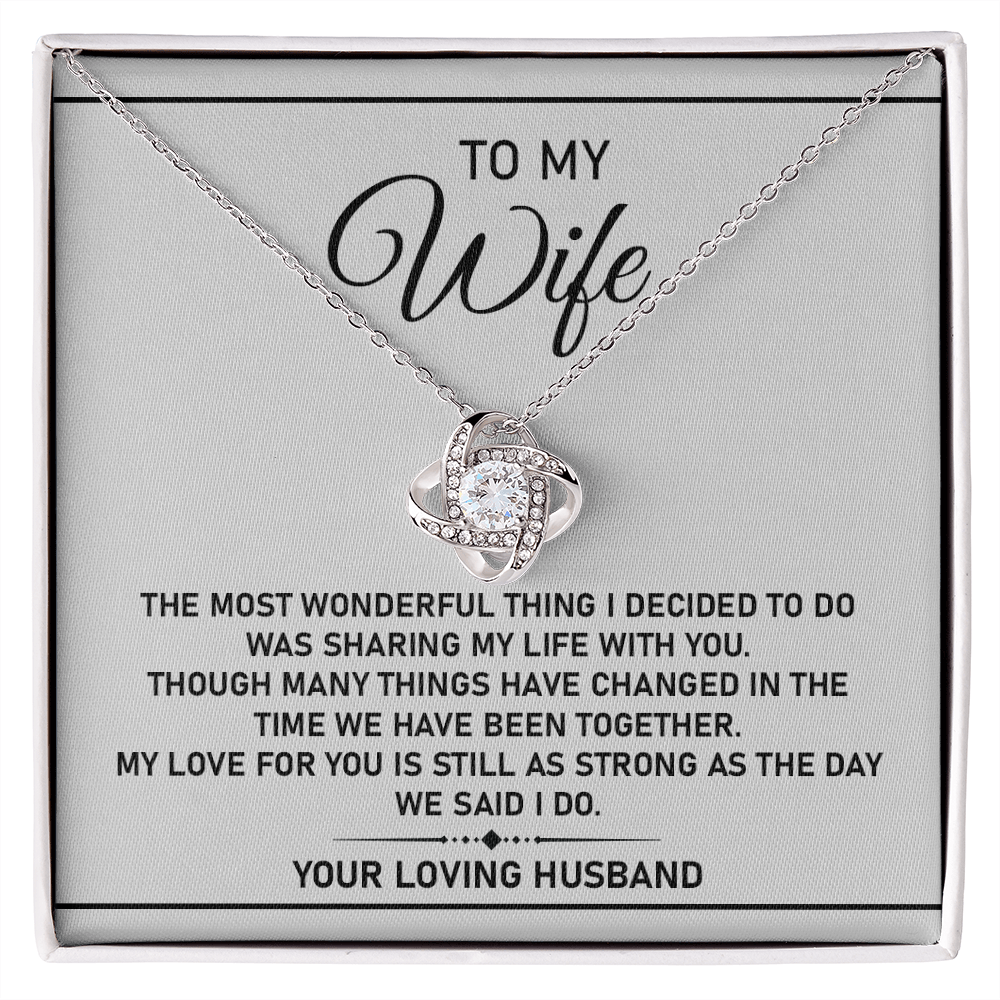 Wife Necklace Gift from Husband with Love Message Card