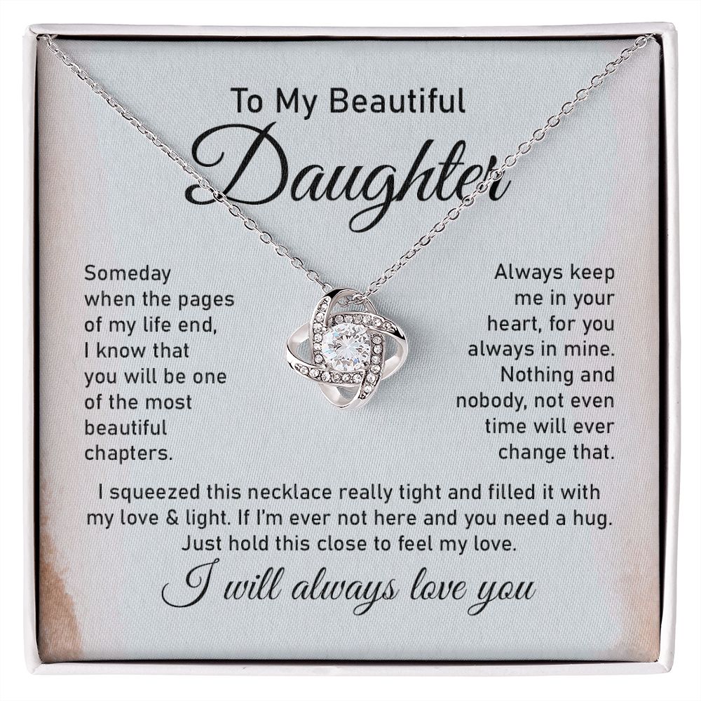 Daughter Necklace Gift with Eternal Love Message