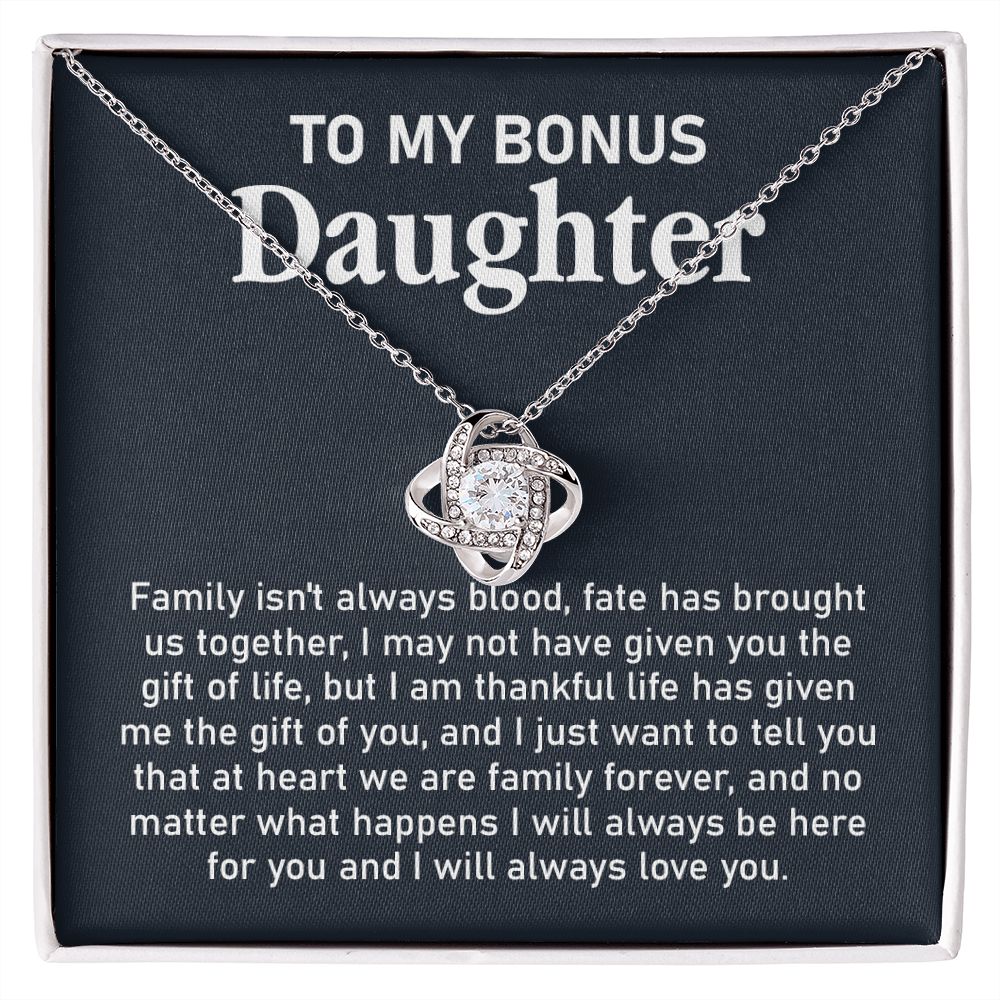 Bonus Daughter Necklace Gift with Family Forever Note