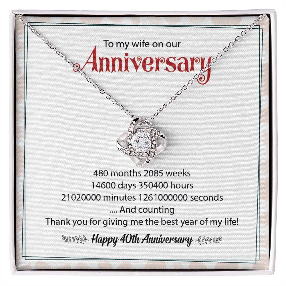 To My Wife On Our Happy 40th Anniversary Thank You For Give Me The Best Year Of My Life