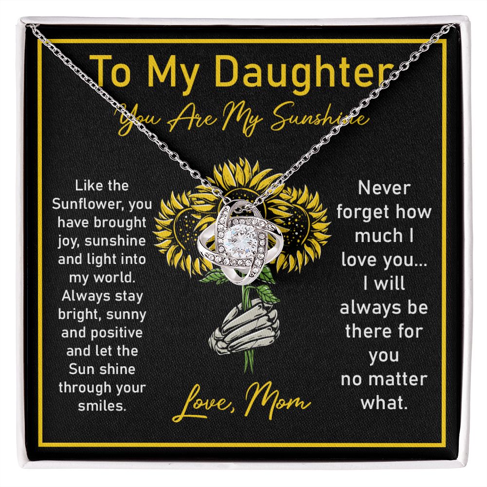 Daughter Necklace Gift from Mom with Sunflower Note