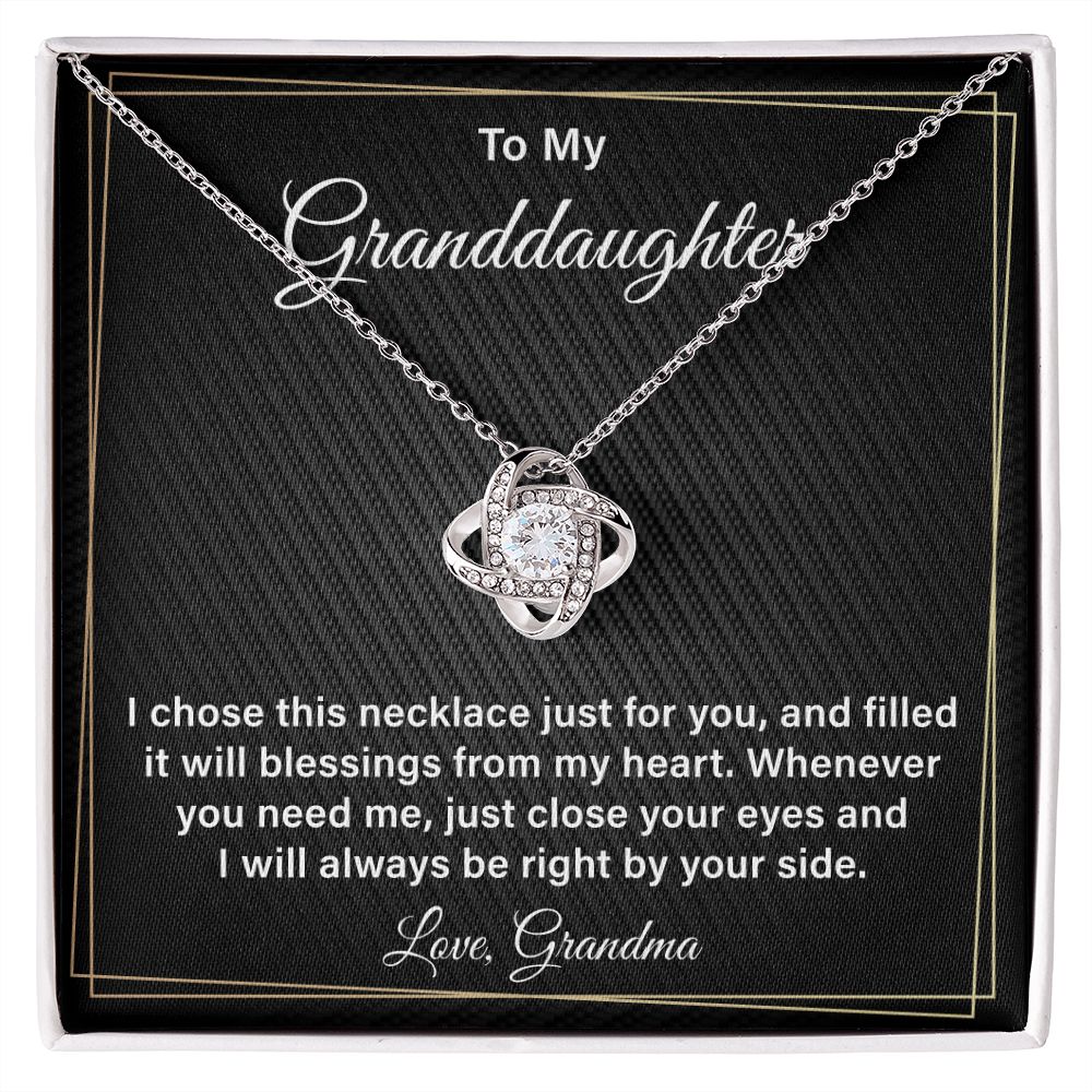 To My Granddaughter I Chose This Necklace Just For You, Gifts For Her Birthday Valentine's Day Mother's Day With Heartfelt Message Card