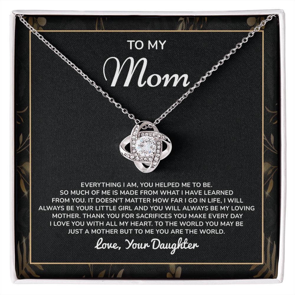 To My Mom To The World You May Be Just A Mother But To Me You Are The World . Love, Your Daughter