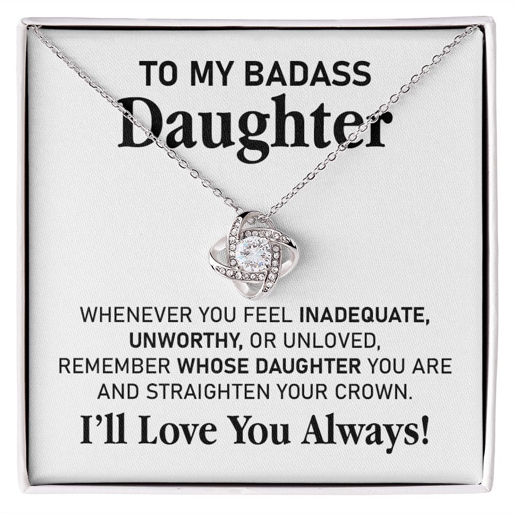 Badass Daughter Necklace Gift with Bold Message