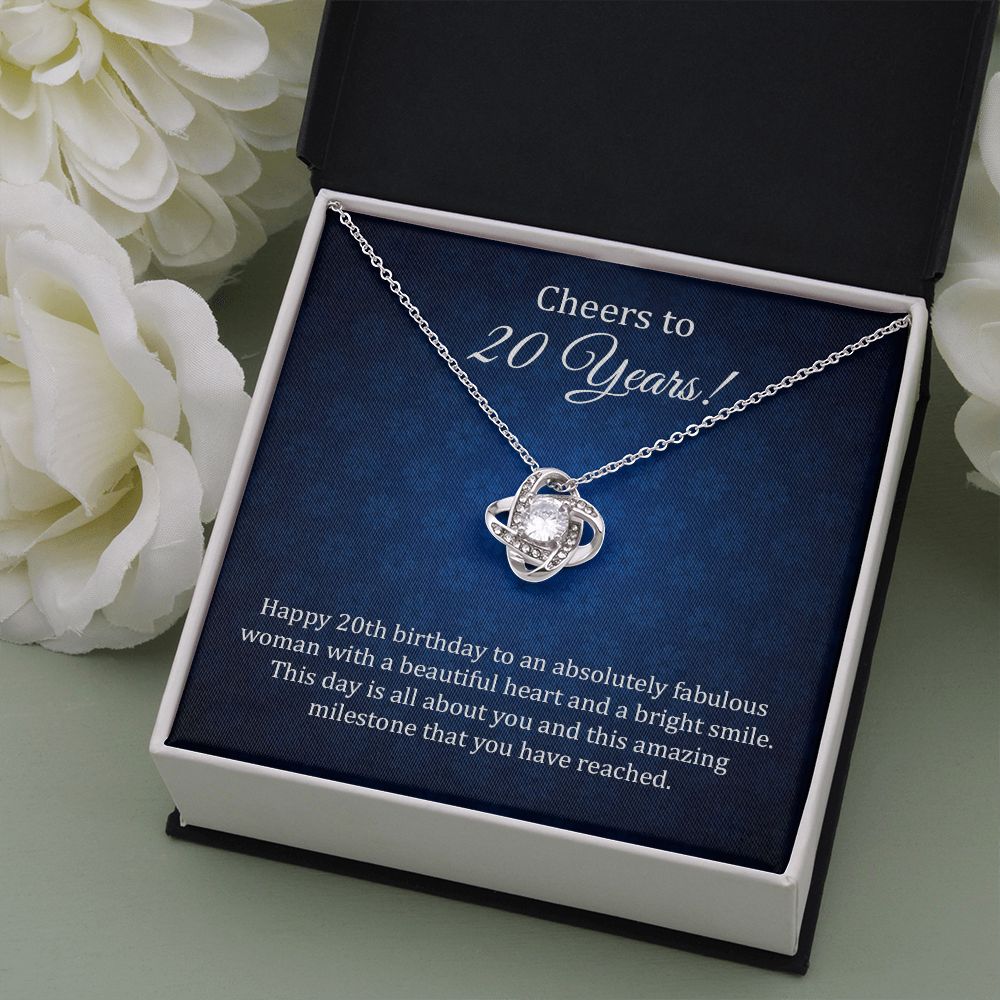 20th Birthday Necklace Gift for Her with Milestone Quote