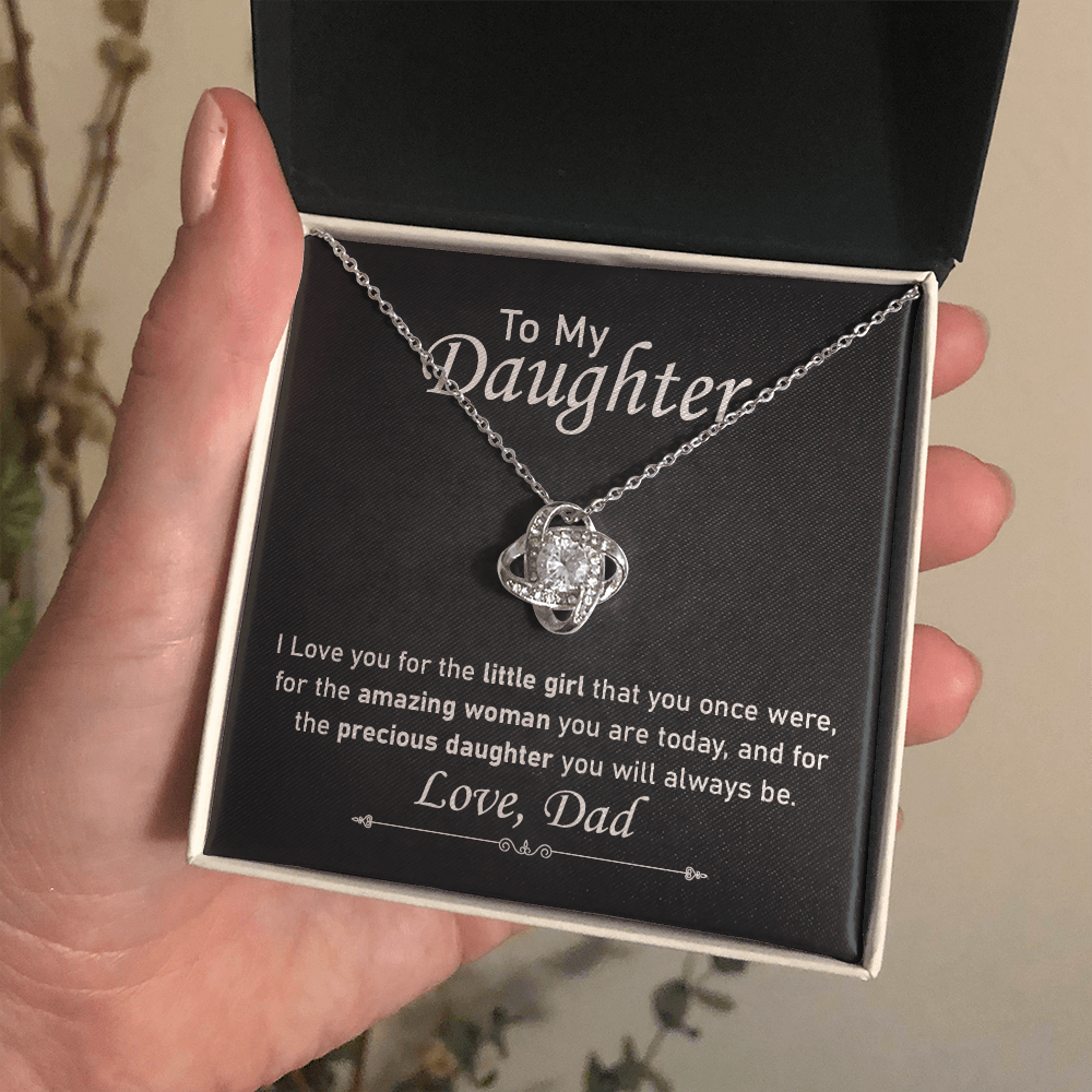 Daughter Necklace Gift from Dad with Message Card