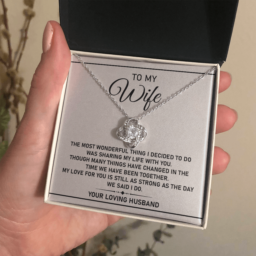 Wife Necklace Gift from Husband with Love Message Card