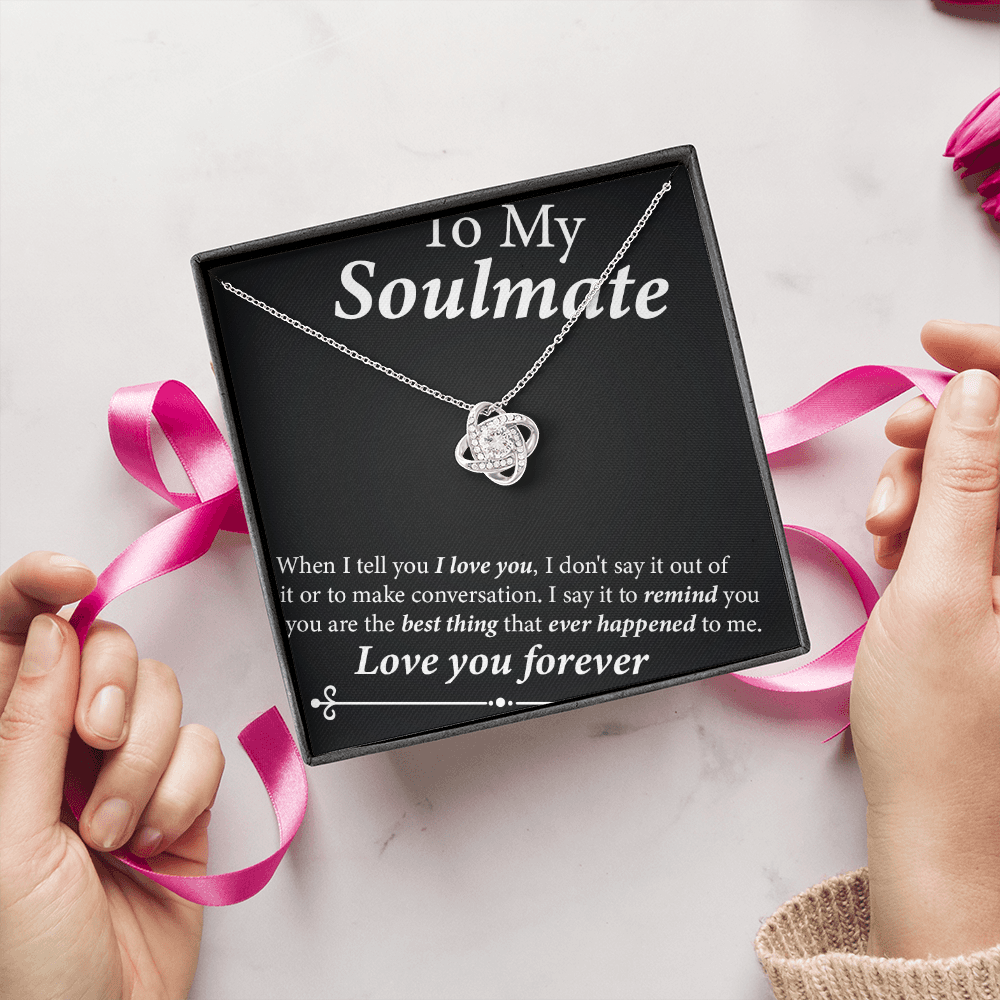 Soulmate Necklace Gift with Romantic Message Card
