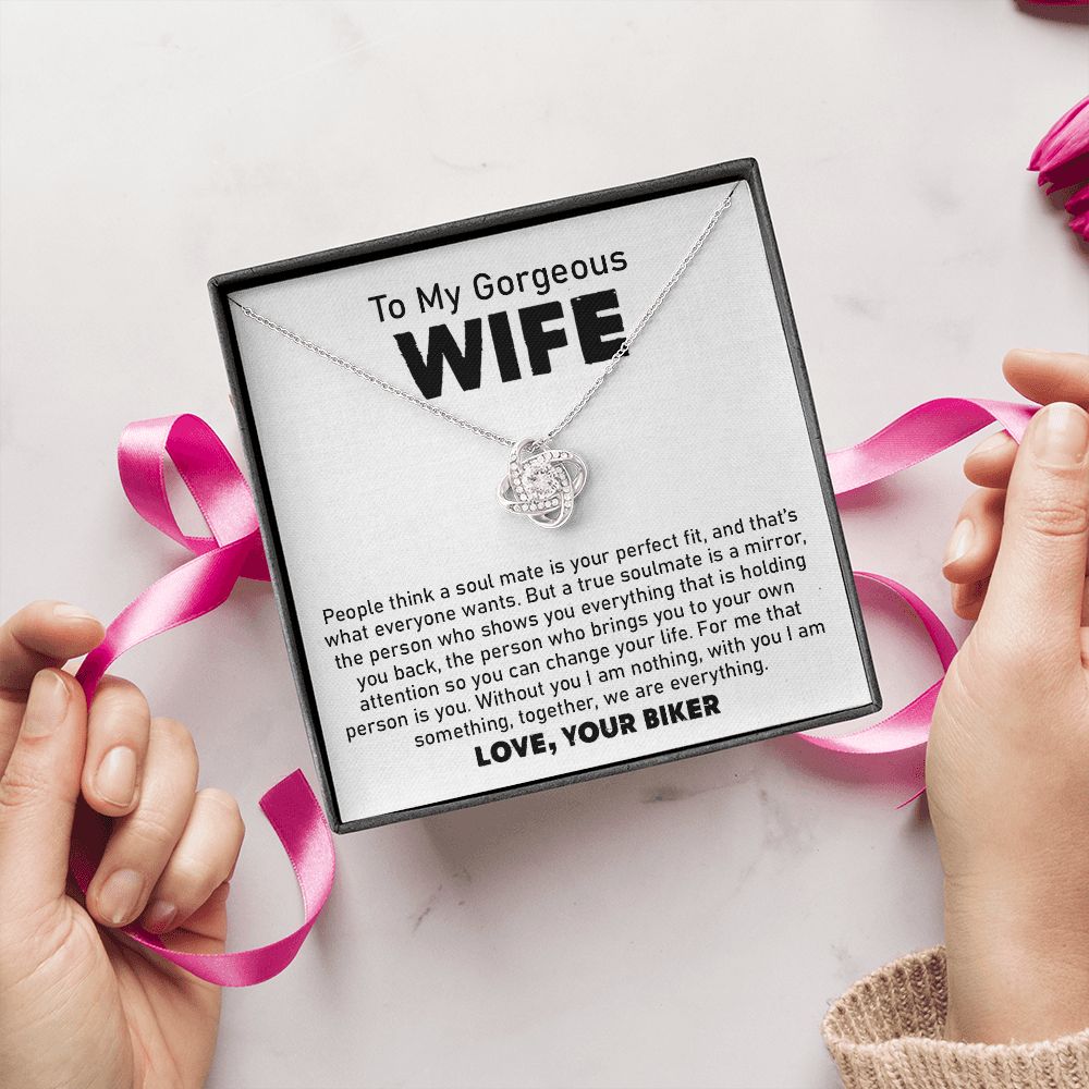 Biker Husband Gift for Wife Necklace With Message Card