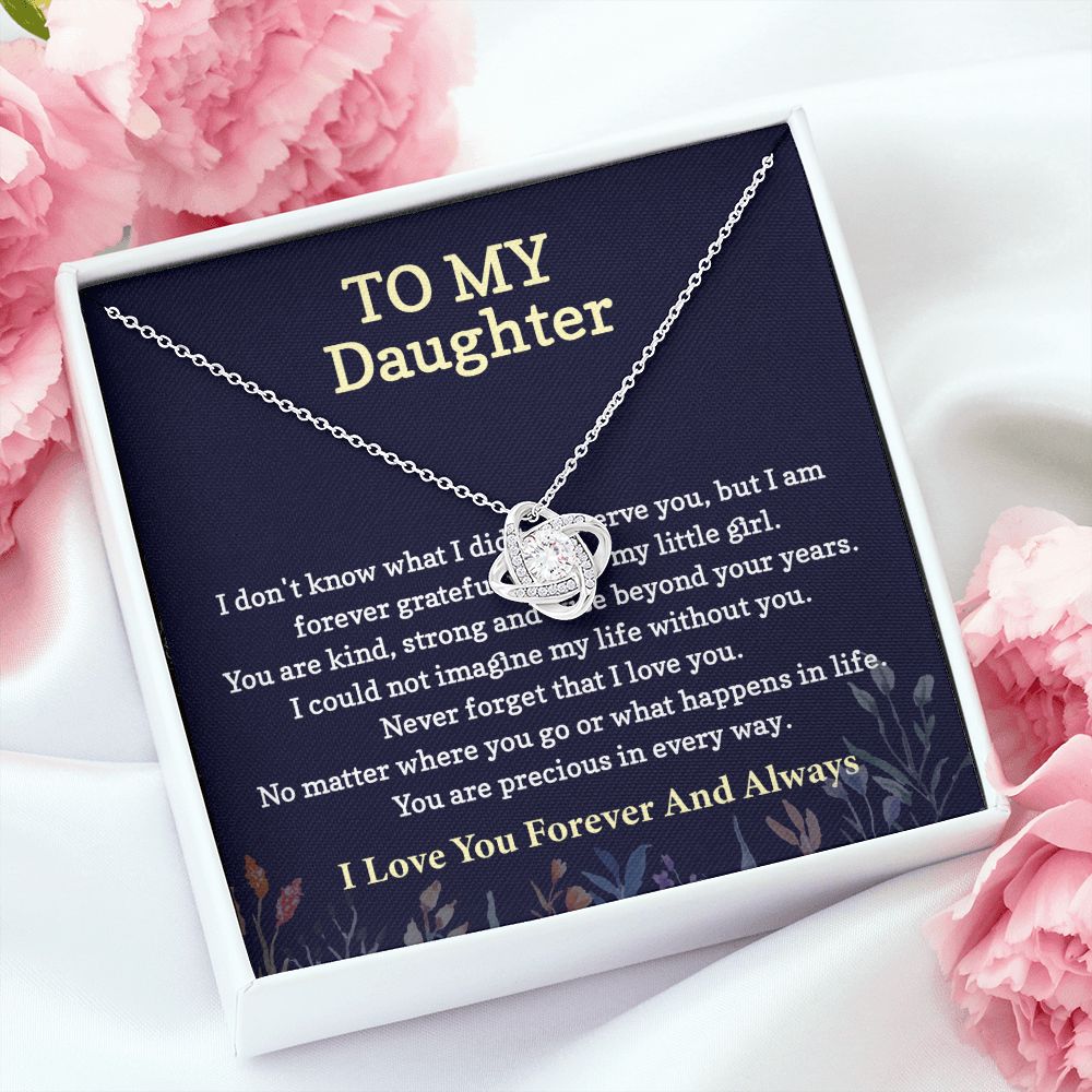 To My Daughter Love Knot Necklace from dad & mom