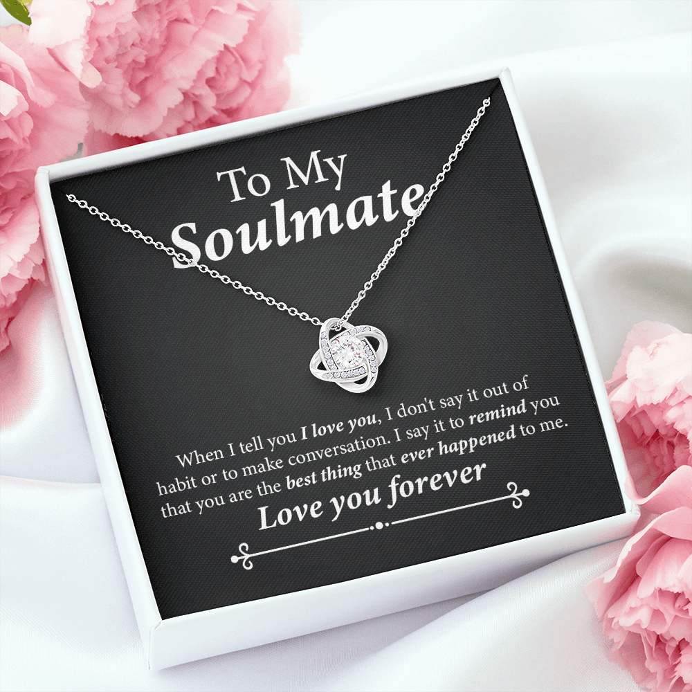 Soulmate Necklace Gift with Romantic Message Card