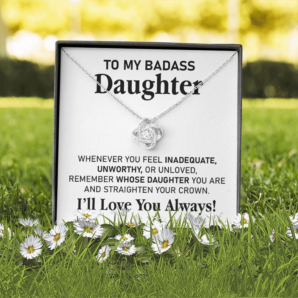Badass Daughter Necklace Gift with Bold Message