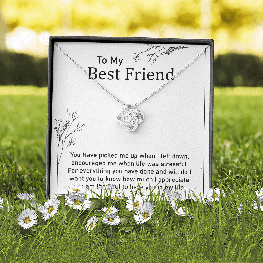 Best Friend Necklace Gift with Thank You Note