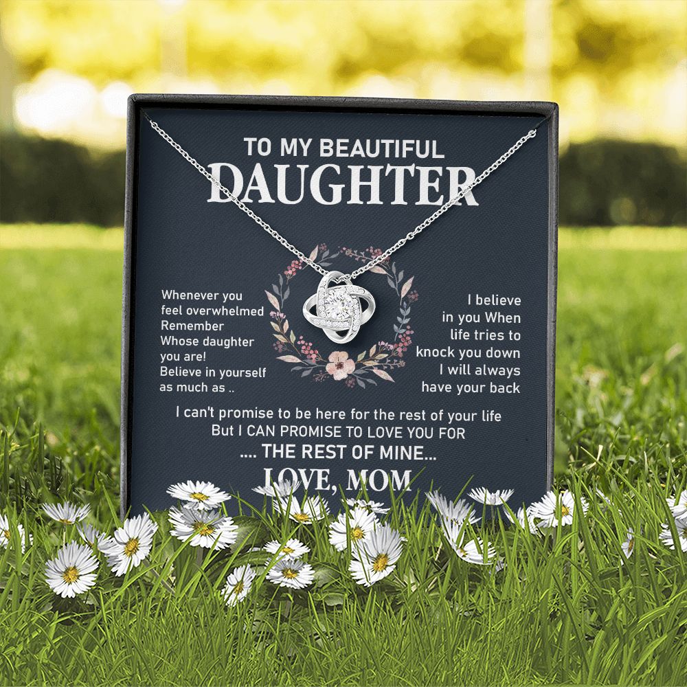 Daughter Necklace Gift from Mom with Support Message