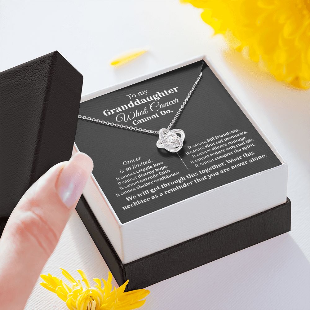 Granddaughter Cancer Support Necklace Gift Box