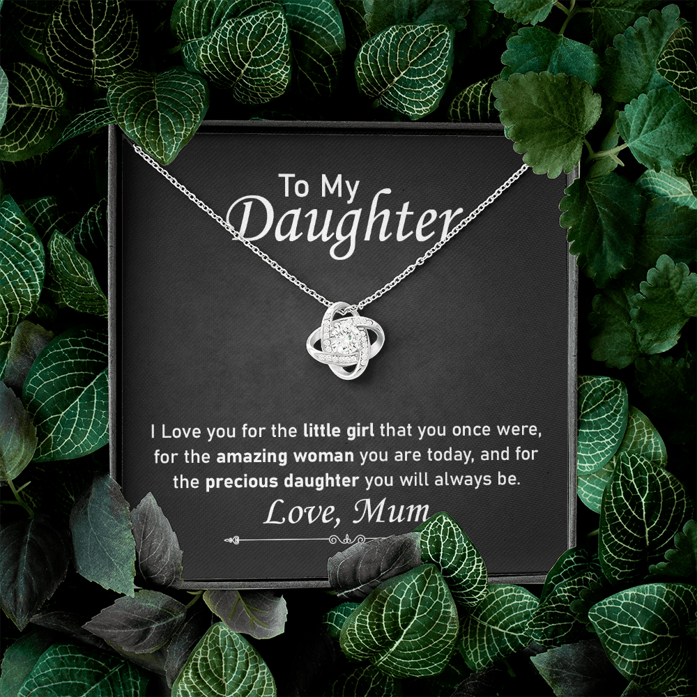 Daughter Necklace Gift from Mum with Message Card