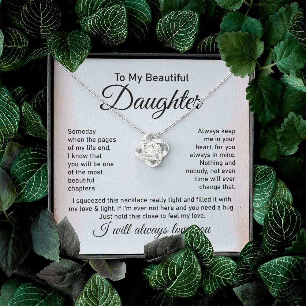 Daughter Necklace Gift with Eternal Love Message