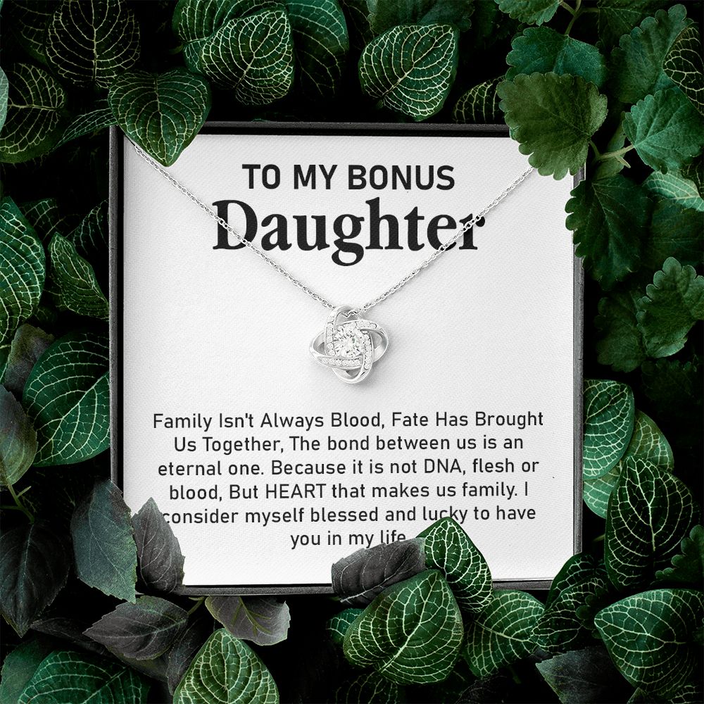 Bonus Daughter Necklace Gift with Family Message
